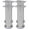 vidaXL 4 x M&ouml;belfu&szlig; Sofafu&szlig; Sockelfu&szlig; Chrom rund 180 mm