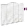 vidaXL Gabionen mit Hochbogen 7 Stk. 300x30x220/240cm Verzinktes Eisen