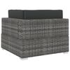vidaXL Modular-Sofa-Eckteil 1 Stk. + Auflagen Poly Rattan Grau