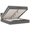 vidaXL Ottomane Bett mit Matratze & LEDs Dunkelgrau 180x200 cm Stoff