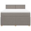 vidaXL Boxspringbett mit Matratze Taupe 160x200 cm Stoff