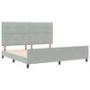 vidaXL Boxspringbett mit Kopfteil Hellgrau 200 x 200 cm Samt