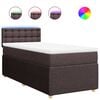 vidaXL Boxspringbett mit Matratze Dunkelbraun 90x200 cm Stoff