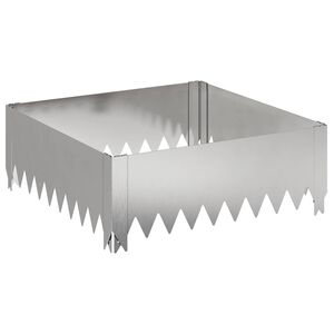 vidaXL Raseneinfassung 60 x 60 x 20 cm Stahl Silber