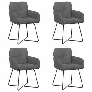 vidaXL Esszimmerst&uuml;hle 4 stk. Samt Dunkelgrau 59 x 56,5 x 86 cm