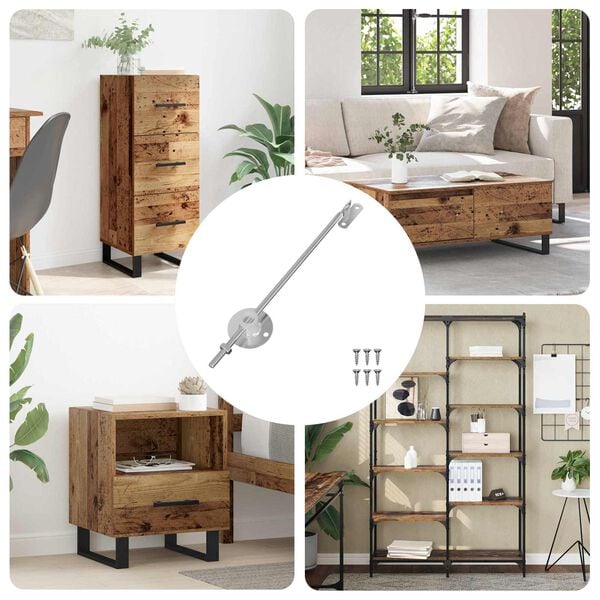 vidaXL Deckelst&uuml;tzscharnier 12 pcs Silber 194 x 36 x 18 mm Eisen