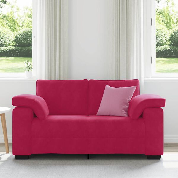 vidaXL Zweisitzer-Sofa Weinrot 160x77x82 cm Samt