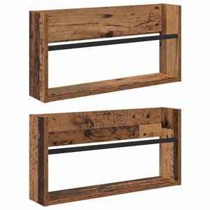 vidaXL Magazinregal 2 pcs Altholz 60 x 12 x 30 cm Holzwerkstoff