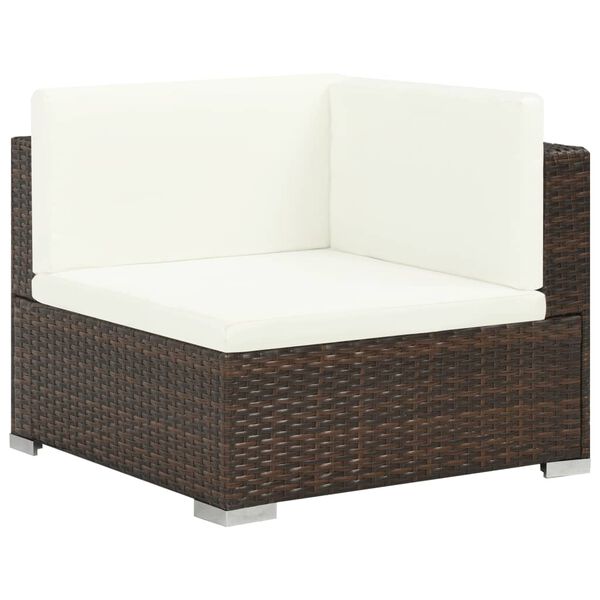 vidaXL 8-tlg. Garten-Lounge-Set mit Kissen Poly Rattan Braun