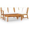 vidaXL 4-tlg. Garten-Lounge-Set mit Auflagen Creme Massivholz Akazie