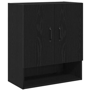vidaXL Wandschrank 60 x 30 x 70 cm Holzwerkstoff Schwarz Eichen-Optik