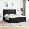 vidaXL Boxspringbett mit Matratze mit LED Schwarz 180 x 200 cm Stoff