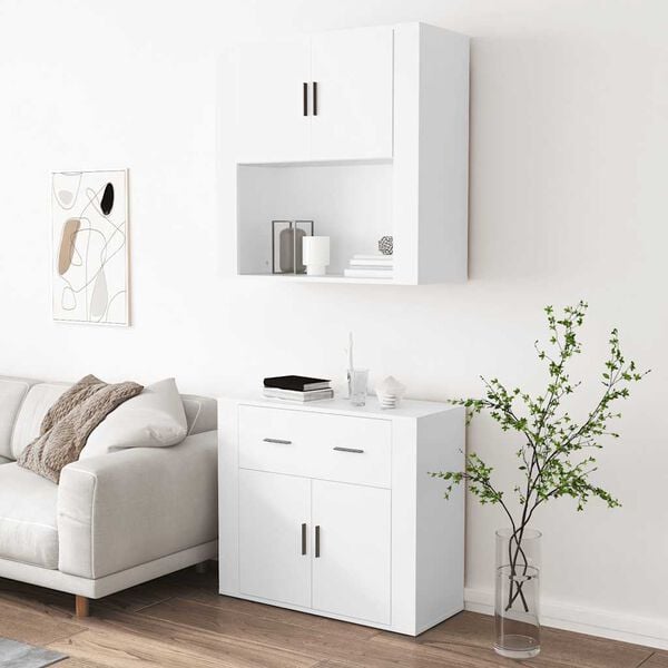 vidaXL Highboard Wei&szlig; Holzwerkstoff