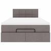 vidaXL Ottoman-Bett mit Matratze & LEDs Taupe 120x200 cm Stoff