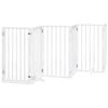 vidaXL 12-tlg. Hundetor mit T&uuml;r Faltbar Wei&szlig; 600 cm Pappelholz