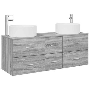 vidaXL Badezimmerm&ouml;bel-Set 3 stk. Grau Sonoma 49,5 x 44,5 x 65,5 cm