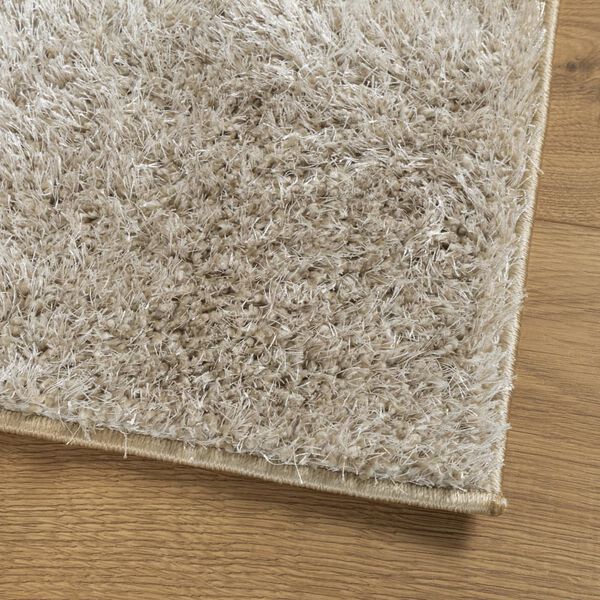 vidaXL Teppich ISTAN Hochflor Gl&auml;nzend Beige 160x230 cm