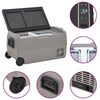 vidaXL Kühlbox mit Rollen und Adapter Schwarz & Grau 36 L PP & PE