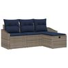 vidaXL Sofa Set mit Kissen 3 pcs Poly-Rattan