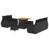 vidaXL Gartensofa-set mit Kissen mit Kissen 8 pcs Schwarz Poly-Rattan