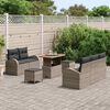 vidaXL Garten-Sofa-Set mit Kissen mit Speicher mit Kissen 8 pcs Grau