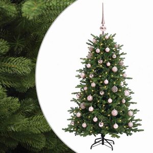 vidaXL K&uuml;nstlicher Weihnachtsbaum mit Weihnachtskugel 120 cm 150 LEDs