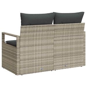 vidaXL Garten-Sofa mit Kissen 120 x 62 x 69 cm Poly-Rattan