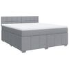 vidaXL Boxspringbett mit Matratze Hellgrau 180x200 cm Stoff