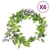 vidaXL Blumengirlanden Blumen 6 Stk. Lila 200 cm