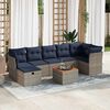 vidaXL 8-teiliges Gartensofa-Set mit Kissen, grau, Polyrattan