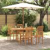 vidaXL Garten Essgruppe 5 pcs Braun Massivholz Teak
