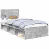 vidaXL Bettrahmen Beton Grau 90 x 190 cm Massives Kiefernholz