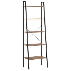 vidaXL Standregal mit 5 B&ouml;den Dunkelbraun und Schwarz 56x35x174 cm