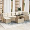 vidaXL Gartensofa-set mit Speicher 8 pcs Beige und Creme Poly-Rattan