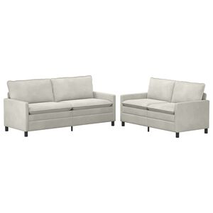 vidaXL Sofa Set 2 Stk. Creme Samt