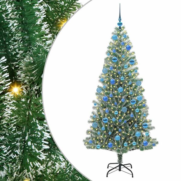 vidaXL K&uuml;nstlicher Weihnachtsbaum beschneit mit LED Licht 180 cm