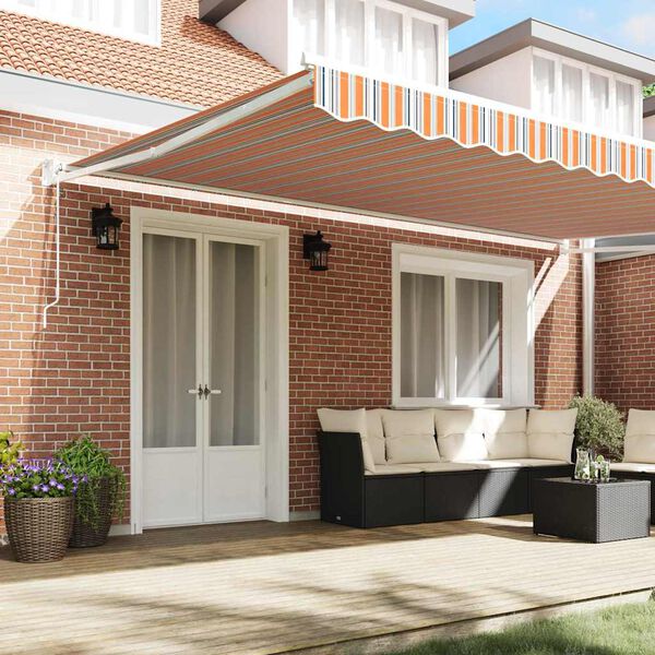 vidaXL Einziehbare Markise Mehrfarbig 500 × 300 cm Stoff und Metall