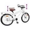 vidaXL Kinderfahrrad 18 Zoll f&uuml;r 5-7 Jahre alt Wei&szlig;