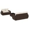 vidaXL 6-tlg. Garten-Sofagarnitur mit Kissen Braun Poly Rattan