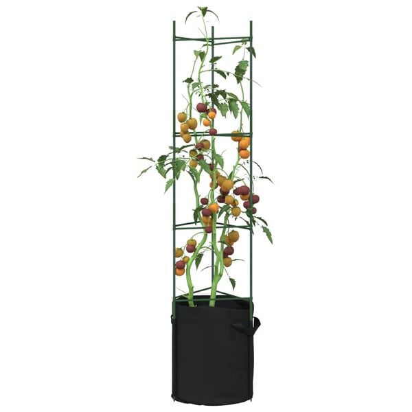 vidaXL Tomatenk&auml;fige mit Pflanzs&auml;cken 6 Stk. 154 cm Stahl und PP