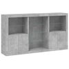 vidaXL Sideboard mit LED-Leuchten Betongrau 181,5x37x100 cm