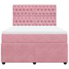 vidaXL Boxspringbett mit Matratze Rosa 140x200 cm Samt