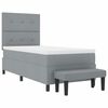 vidaXL Boxspringbett mit Matratze Hellgrau 90 x 200 cm Stoff
