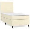 vidaXL Boxspringbett mit Matratze Creme 80x200 cm Kunstleder