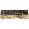 vidaXL Outdoor-Sofagarnitur 4 stk. Wei&szlig; und Anthrazit Polyester