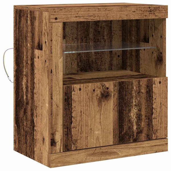 vidaXL LED-Sideboard Braun 60,5 x 37 x 67 cm Holzwerkstoff