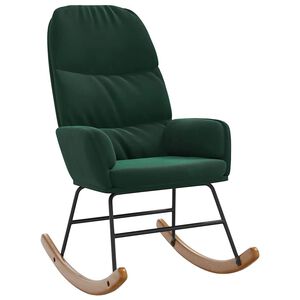 vidaXL Schaukelstuhl Dunkelgr&uuml;n Samt