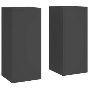 vidaXL Pflanzenständer 2 pcs Schwarz 24 x 24 x 55 cm Stahl