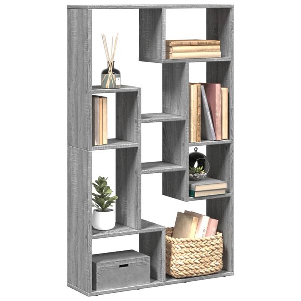 vidaXL B&uuml;cherregal Grau Sonoma 72x20x120,5 cm Holzwerkstoff