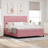 vidaXL Boxspringbett mit Matratze mit Kopfteil Rosa 180 x 200 cm Samt